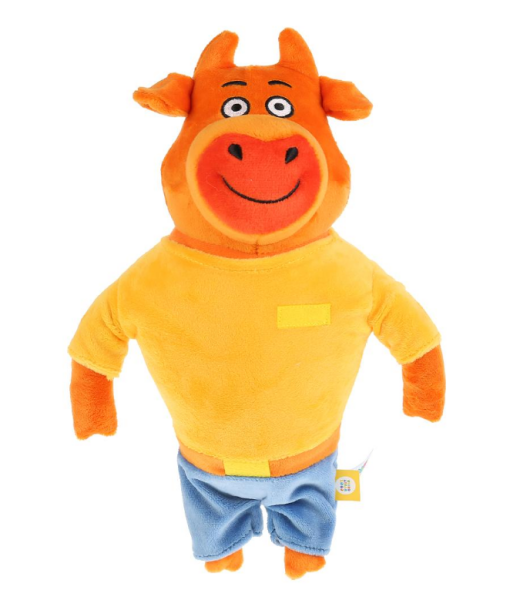 Папа Бык  Мягкая игрушка Оранжевая корова 30 см